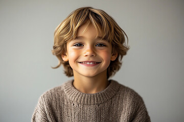 portrait of an white little boy with a smile
