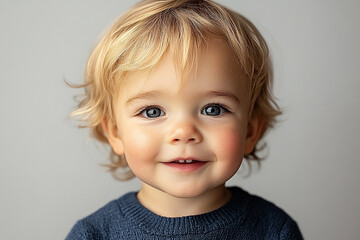portrait of an white little boy with a smile