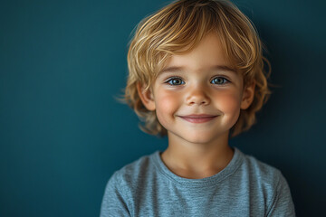 Naklejka premium portrait of an white little boy with a smile