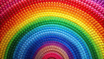 Colorful rainbow pattern art from above
