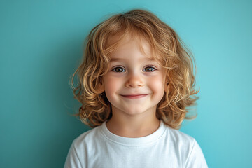 Naklejka premium portrait of an white little boy with a smile
