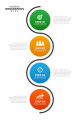 Modern Infographics With Color Gradation and Symbols