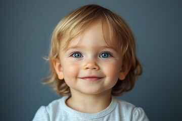 Naklejka premium portrait of an white little boy with a smile