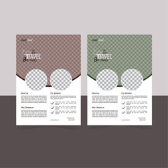 A bundle of 2 templates of different colors a4 flyer template, modern business flyer templates, abstract business flyer and vector templates
