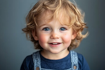 portrait of an white little boy with a smile