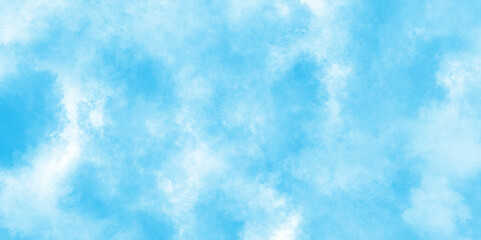 blue cloudy watercolor painting textured design on white paper with tiny clouds, Watercolor illustration art abstract blue color sky blue texture, weather and beautiful nature in the morning of sky.