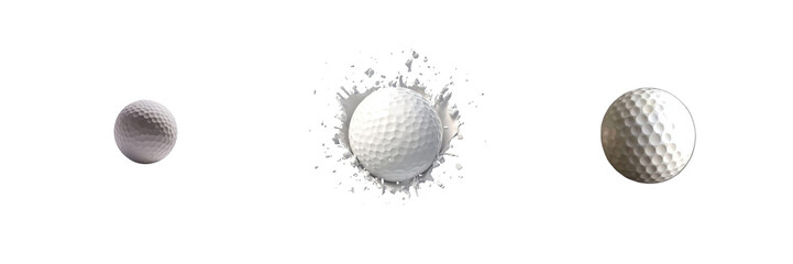 A set of Golf ball cut out isolated on a transparent background