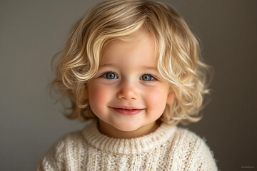 Naklejka premium portrait of an white little boy with a smile