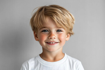 portrait of an white little boy with a smile