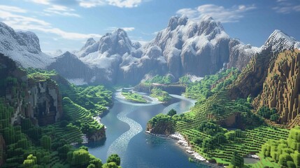 Featuring mountains and a wide river, this fantasy valley is like something out of a fairytale
