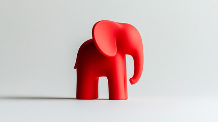 Red Elephant Figurine  Cute Animal Statue  Home Decor  Modern Sculpture