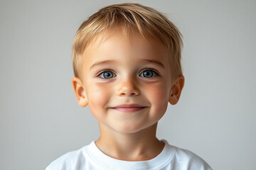 portrait of an white little boy with a smile