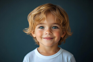 Naklejka premium portrait of an white little boy with a smile