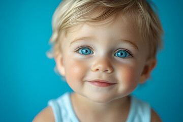 portrait of an white little boy with a smile