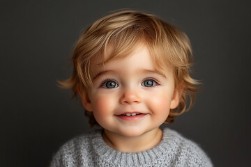 Naklejka premium portrait of an white little boy with a smile