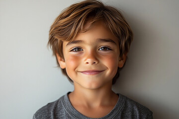 portrait of an white little boy with a smile