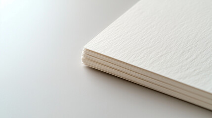 A stack of blank craft white paper on a light background in a minimalist style.