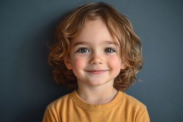 Naklejka premium portrait of an white little boy with a smile