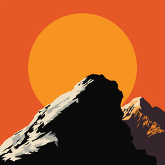 Naklejka premium vector logo design for climber mountains