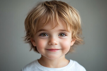 Naklejka premium portrait of an white little boy with a smile