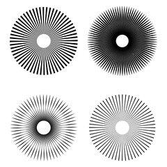 Fototapeta premium Star formation, radial streaks. Sun Burst icon collection. Set of rays, beams. Vector