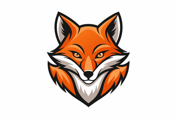Fox Head Vector Illustration on White Background