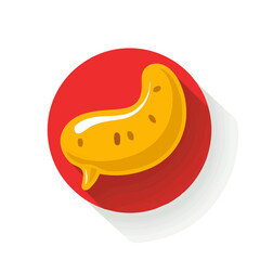 2D flat pancreas motion graphic flat-design vector animation style, in white background, flat design, animation design, vector, flat design, animation design, flat 2D, AI design