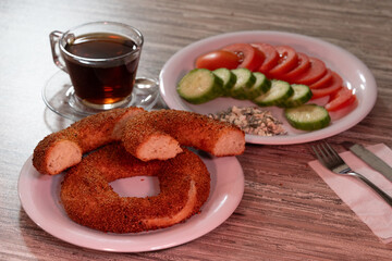 breakfast table with delicious food