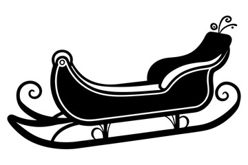 Sled Icon Silhouette for Winter Illustration Design