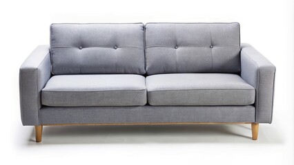 Fototapeta premium comfortable grey sofa isolated on white background