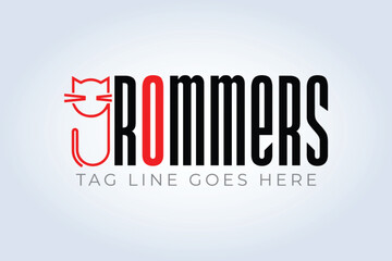 Pet Groomers Company Logo Template,  pet shop or cat cafe, animal hair salon, Abstract Background