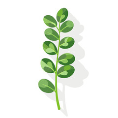 Simple pea shoots branch leaves motion graphic flat-design vector animation style, in white background, 2D flat design, Ai logo icon