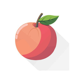 Simple flat 2D illustration of peach isolated on a white background, AI, vector peach icon logo, AI, logo design for fruits
