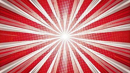 Fototapeta premium Comic style red and white background with leading lines