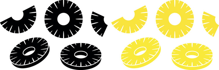 Pineapple ring. Isolated pineapple ring on white background