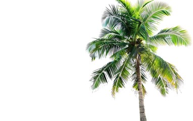 Fototapeta premium Palm trees on white background. Tropical palm trees on white background.