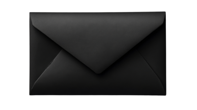 Black envelope transparent background