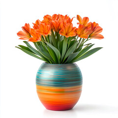 The bright orange petals of the clivia flower are the perfect decoration for a modern interior