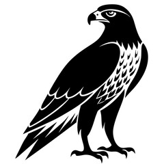 Fierce Majesty: Hawk in Full Glory vector silhouette 