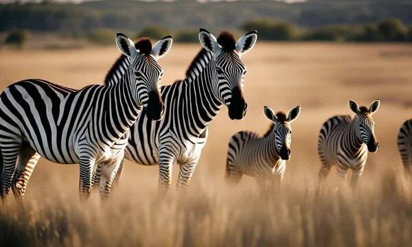 Zebras in the savannah.
