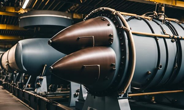 Torpedoes in a submarine.
