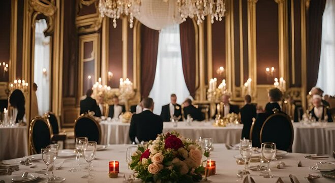 Banquet in a royal palace.