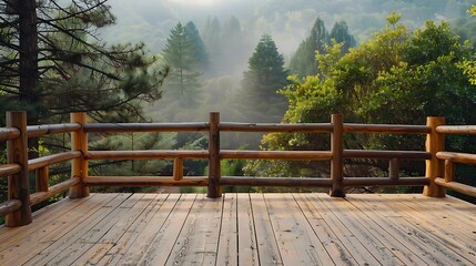empty table for product display montages in the forest with sun flare