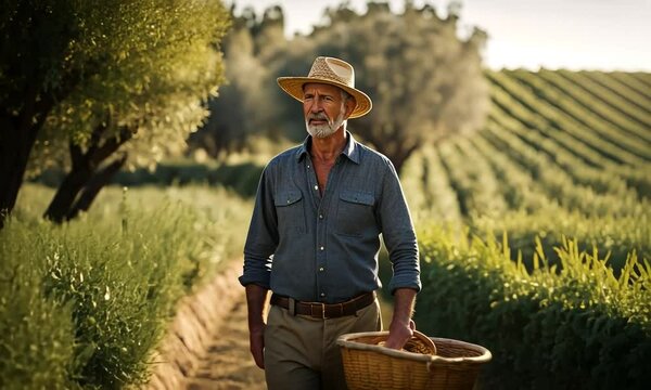 Farmer on a spanish olive plantation.