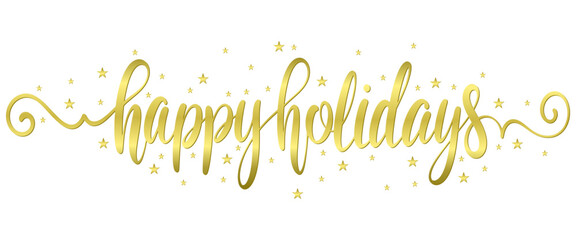 Happy holidays lettering script calligraphy vector eps