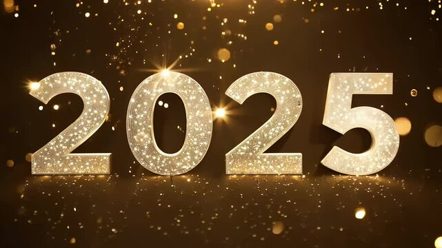 close up shot clock striking 2025 sparkling lights capturing magical moment New Year&rsquo;s Eve celebrations year's countdown celebration festive party holiday midnight year background time closeup