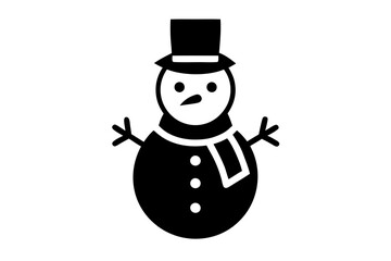 Snowman Icon Silhouette Perfect Winter Illustration for Your Seasonal Designs