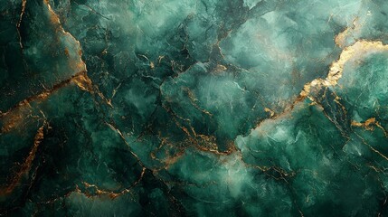 A textured surface resembling green marble with golden veins, ideal for backgrounds or design.