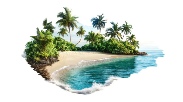 Tropical beach transparent background