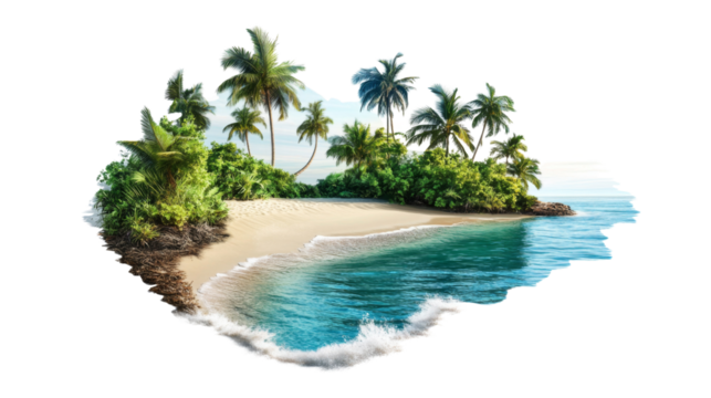 Tropical beach transparent background